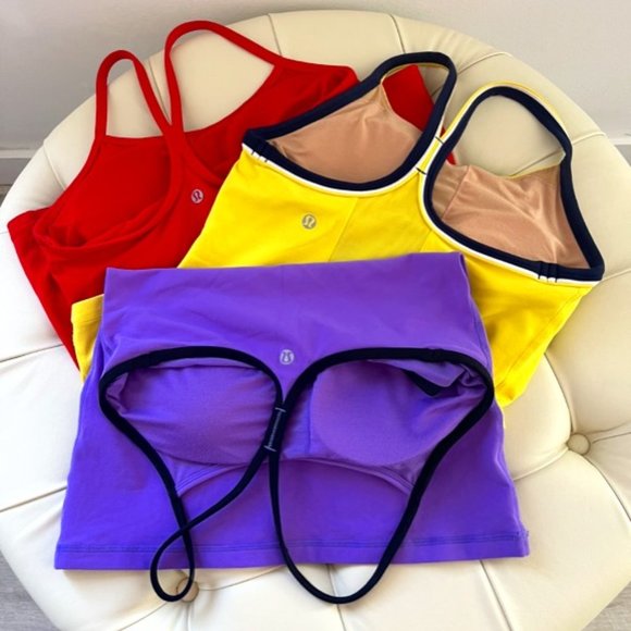 LULULEMON POWER Tops - Lululemon Women Power Top Y Tank  Built-In Bra  2Item = 70$ Yellows and Purples